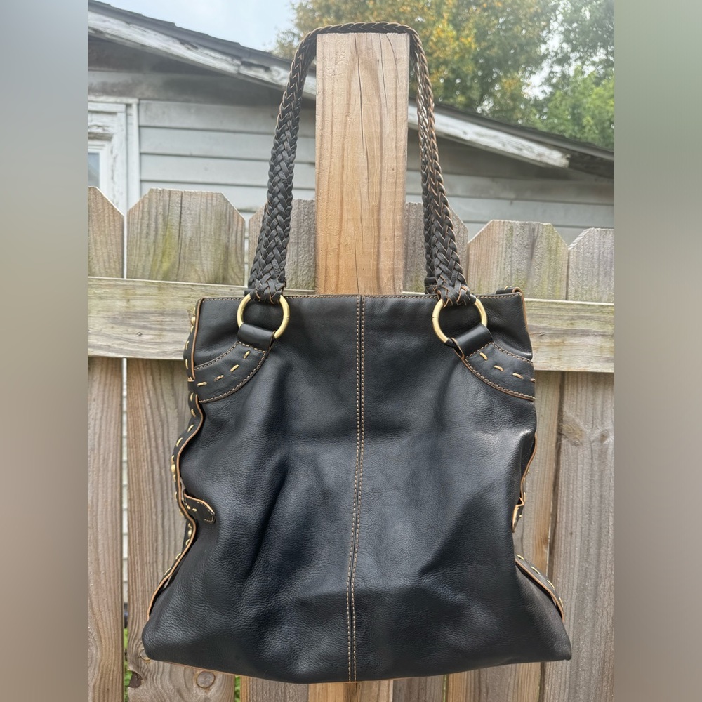 Vintage Via Saga Brown Leather Shoulder Bag